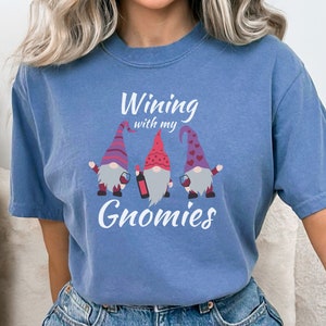 Wining With My Gnomies, Wine With My Gnomies, Drinking Wine With My Gnomies, Wine Gnomes, Gnomes Drinking Wine, Gnomes Wine Top, Girls Night