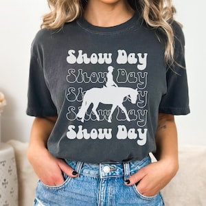 Womens English Horsemanship Show Day Shirt, Womens Hunter Under Saddle Top, Hunt Seat Adult t-shirt, Horse Showing Season Comfort Colors Tee