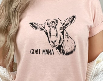 Cute Goat Mama t-shirt, Rustic Goat Mom Shirt, Goat Farm Mama Top, Goat Woman Gift, Rustic Goat Girl T-shirt, Goat Lover Gift Idea