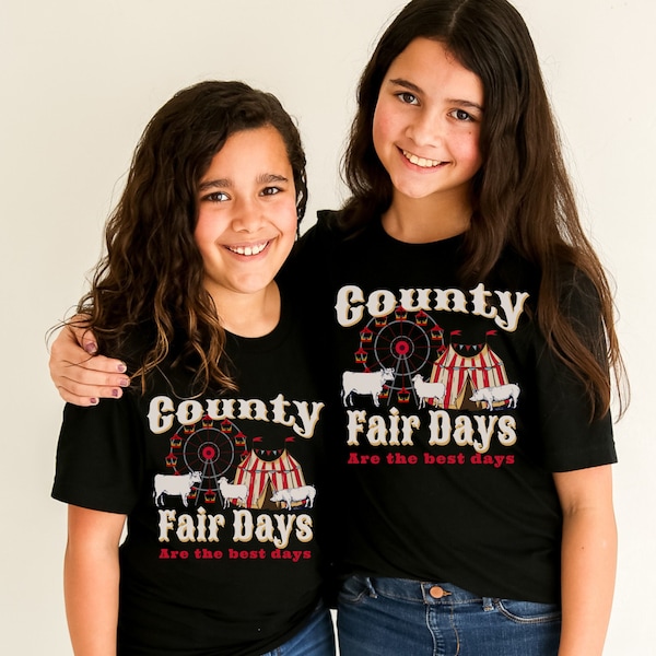 County Fair T-Shirt, County Fair Days Are The Best Days Shirt, County Fair Top, Adult Youth Kids Tee, Ferris Wheel, Fair Pig, Cow and Sheep
