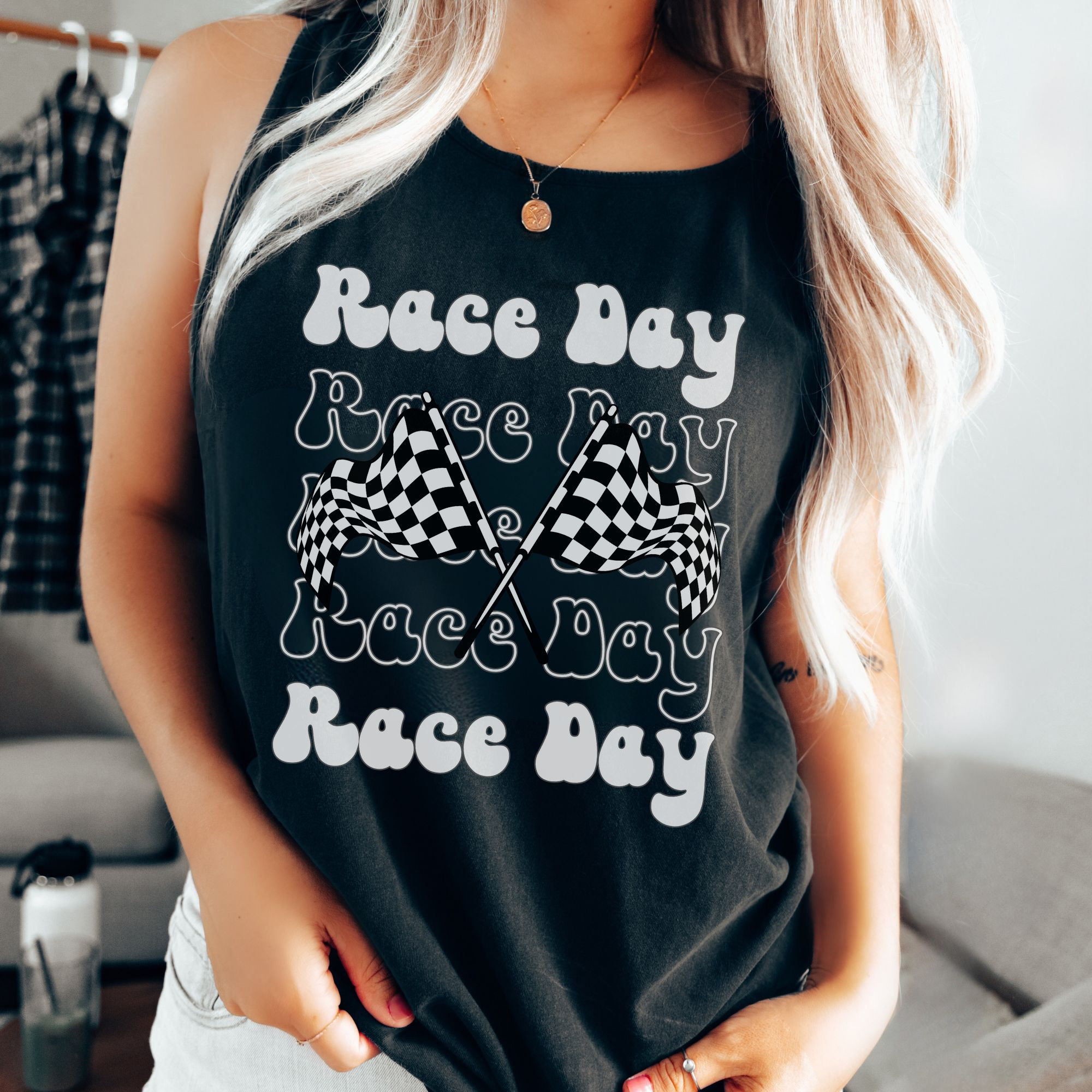 トップス MMAx3ITSUKA Checker Racing Sleeve-less Amazon.com: Checker Racecar Checkerboard Rave Festival