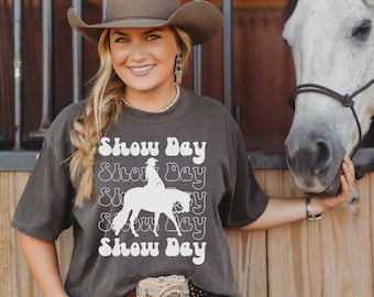 Womens Western Horsemanship Show Day Shirt, Womens Western Pleasure Top, Western Ladies t-shirt, Horse Showing Season tee, Comfort Colors