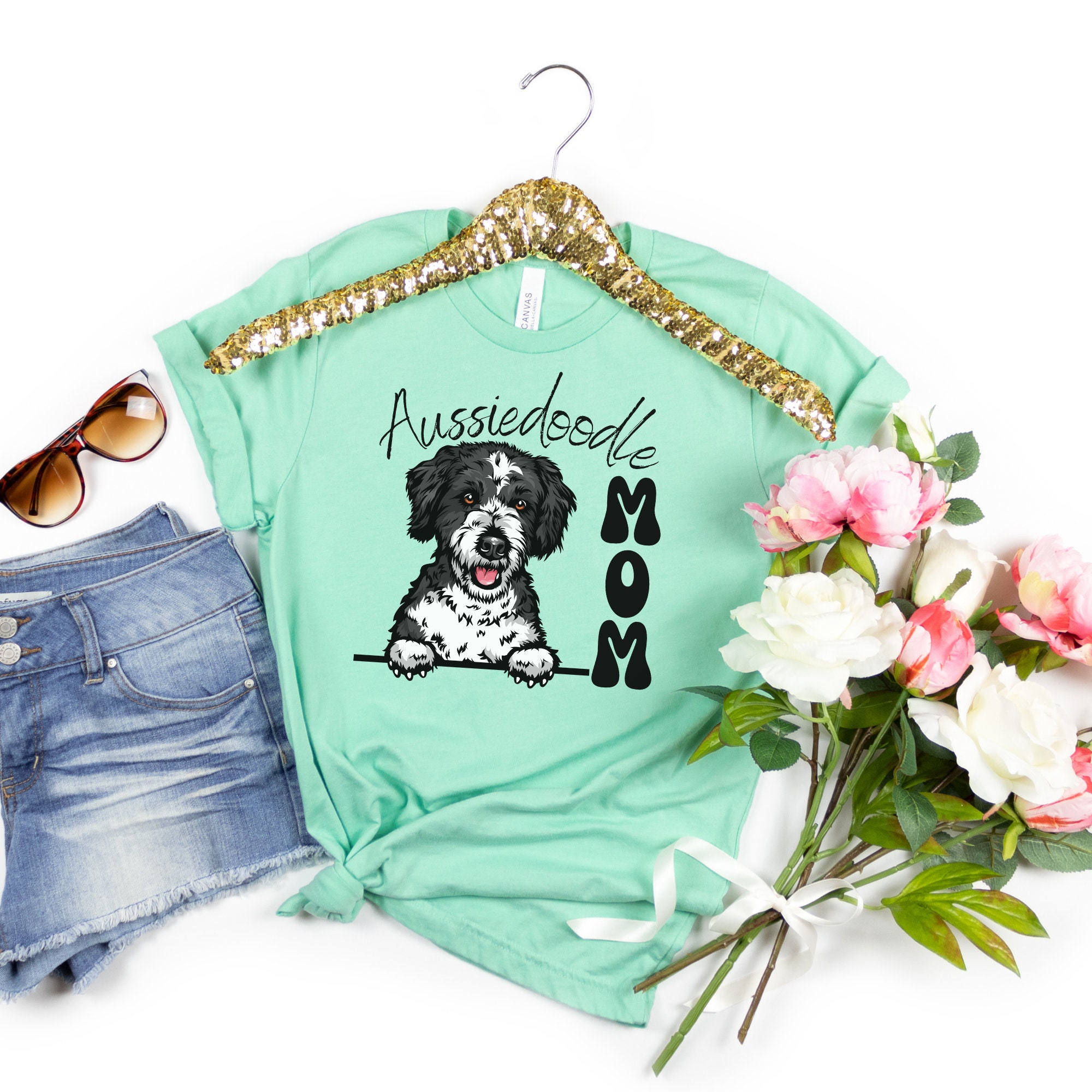 thumbnail image 2 of Verita Culture German Shepherd Dog Mom Shirt For Women Cute Dog Aussie Mama Graphic Short Sleeve Casual Mama Gifts T Shirt 2 of 11