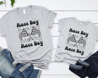 Race Day Kids T-Shirt: Racing Flags Tee for Toddlers