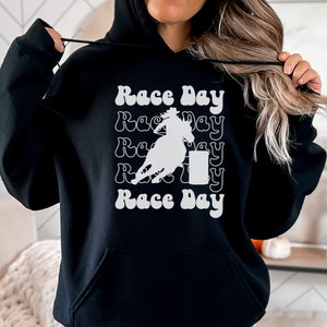 Womens Barrel Racing Race Day Hoodie, Barrel Racing Top For Women, Barrel Race Mom Sweatshirt, Barrel Racing Season Hoodie