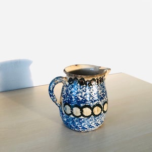 Antique clay pot, ceramic, earthenware, jug, milk pot, hand-made, swirled decoration, farmhouse pottery, old farmhouse decoration, shabby,