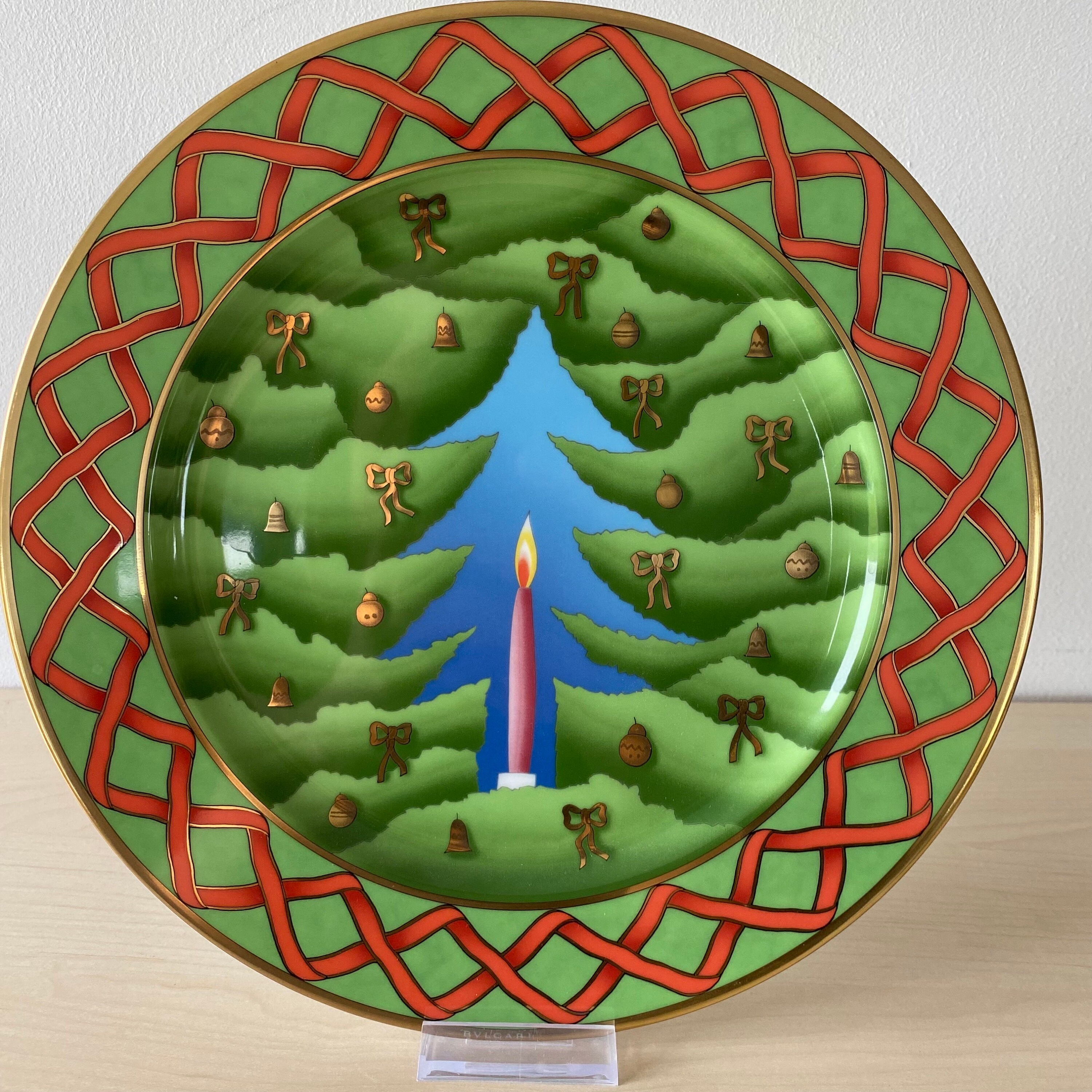 BVLGARI クリスマスブルガリウォールプレートBVLGARI 皿 限定モデル Rosenthal, Bulgari, Christmas Plate Ciardino Di Natale 2000