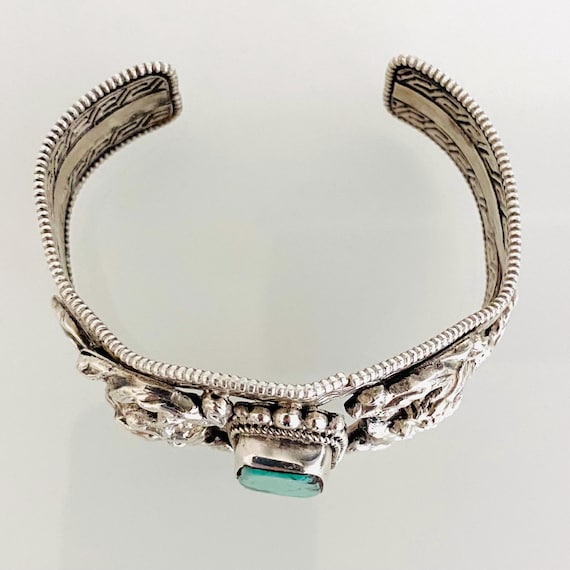 Vintage Navajo Silver Bangle, Turquoise, Coral - Etsy