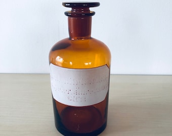 0.5 Liter Apothecary Bottle, Vintage Glass Apothecary, Vintage Lab Ware, Antique Pharmacy, Chemist Bottle, Science Gift