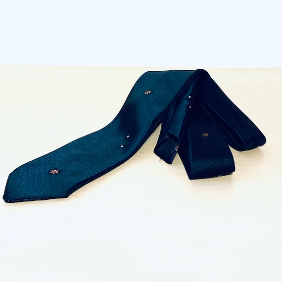 Vintage Krawatte "Juwel" blau,  Krawatte mit Muste