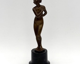 Bronze figure in Art Deco style, artist: Franz Carl Wilhelm Ernst Iffland, signed