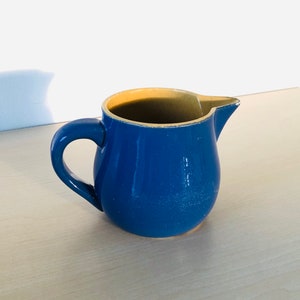 Old small jug blue, milk jug