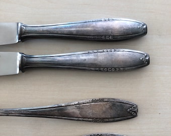 AWS, Wellner, Zwilling, cutlery for two people, fork, knife and spoon,  silver plated