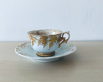 Antique Meissen splendid coffee set cup + saucer around 1820, 1
