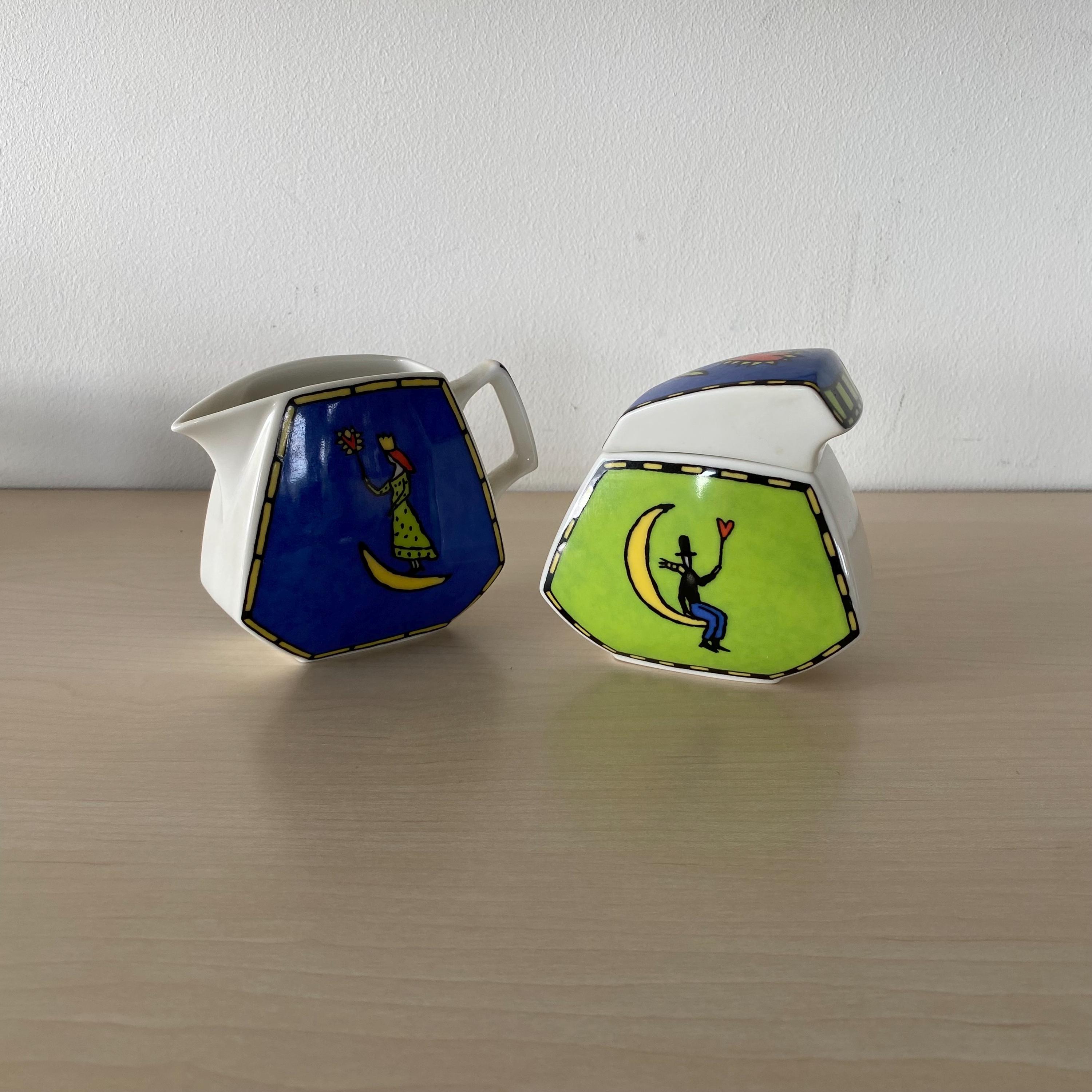 Rosenthal Studio Line Flash Love Story Milk Jug and Sugar Set