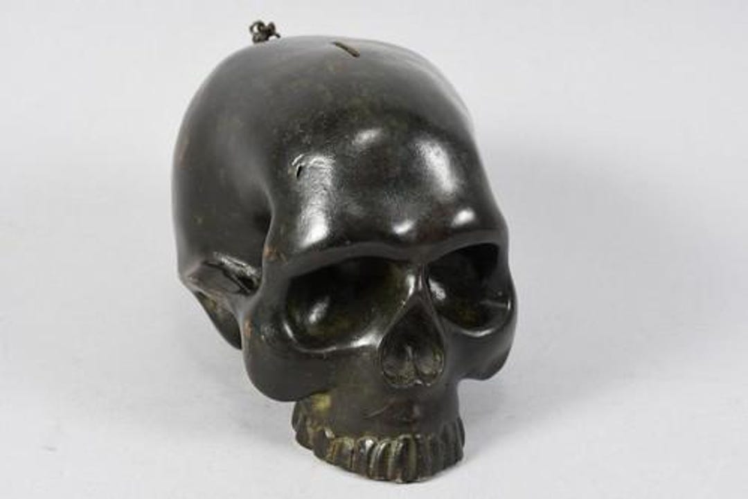 Memento Mori Bronze Skull as a Money Box, Probably 18th/19th Century ...