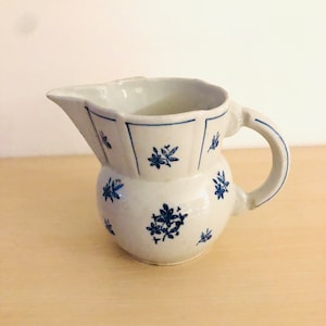 Antique clay pot, ceramic, earthenware, jug, milk pot, hand-made, farmhouse pottery, old farmhouse decor, shabby, brocante, vintage