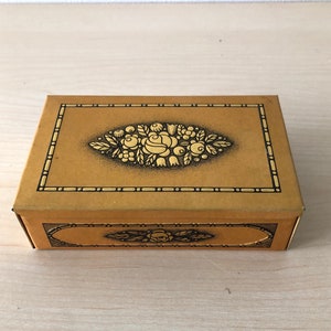 small cute golden tin box with rose motif, tin box in gold