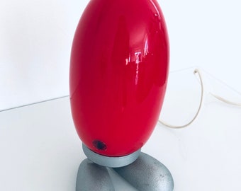 Vintage 1990s Tatsuo Konno Ikea egg lamp / red lamp / postmodern pop bedside lamp