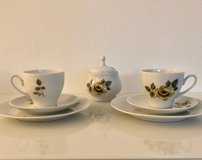 Vintage Kahla Made in GDR Floral Design Tea/coffee Set Period 1957 1964