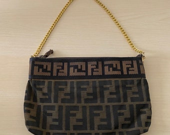 Sac de soirée Fendi, petit sac Fendi avec anse en chaîne dorée