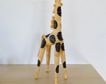 giraffe made of bast, very large giraffe, vintage giraffe