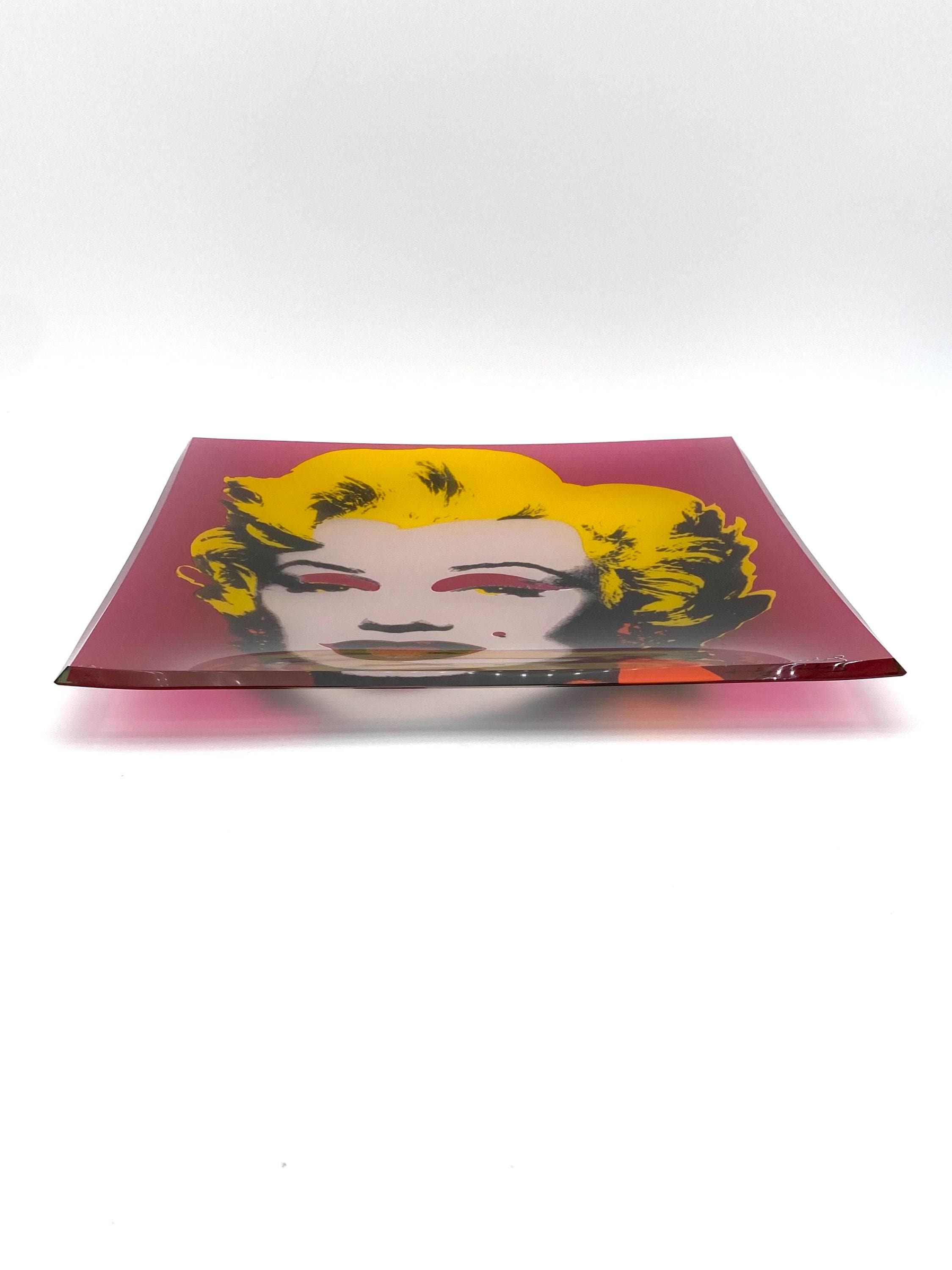 Rosenthal × AndyWarhol マリリンモンロー 30cmプレート Glass Plate Marilyn Monroe by Andy Warhol, Rosenthal Studio Red