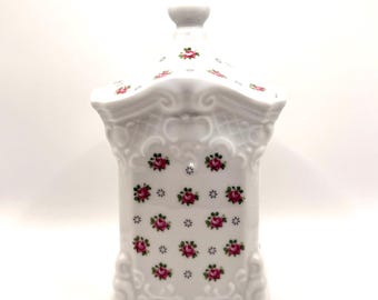 Słoik do przechowywania herbaty/pojemnik na herbatę z porcelany Gerold z dekoracją różową
