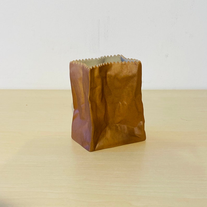 Rosenthal Studioline Do Not Litter Bag Vase Brown Matt 10 Etsy