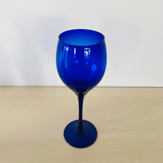 青いヴィンテージガラスの花瓶 - Etsy 日本