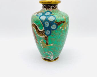 Antique Asian cloisonné vase with floral decoration
