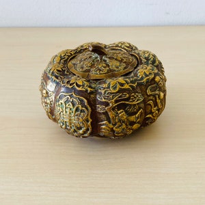 Original Chinese Asian brass lid box, brass box