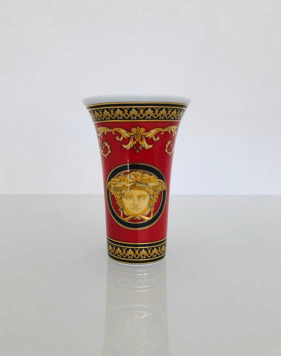 Rosenthal Versace Medusa Red Vase 10 Cm Etsy