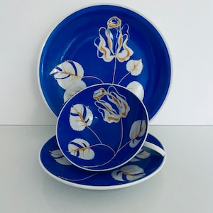 Coffee tea set collector cups vintage Lichte Piesau porcelain