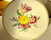 Meissen Flowers Wall Plate Fruit Bowl Plate Diameter approx. 25.5 cm Goldrand Deputat マイセン