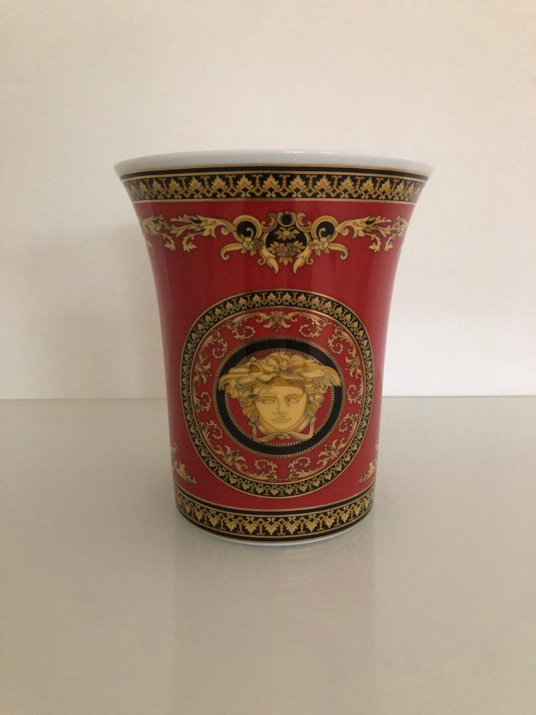 Rosenthal Versace Medusa Red Vase 18 Cm Etsy