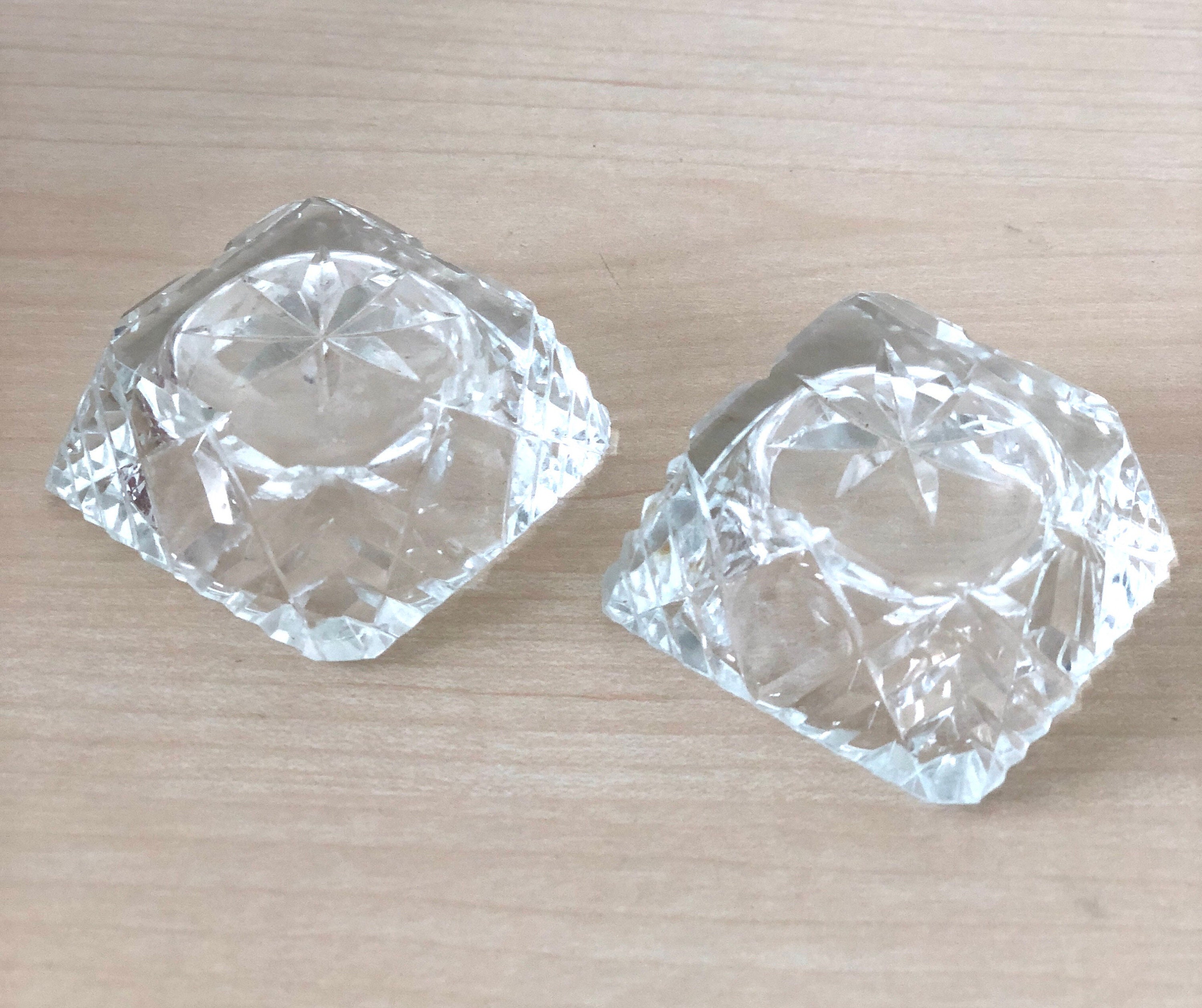 Set of two crystal bowls salt and pepper real crystal Etsy