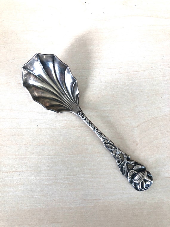 Small Sugar Spoon, Hildesheim Rose, Antiko, Silver-plated Cutlery