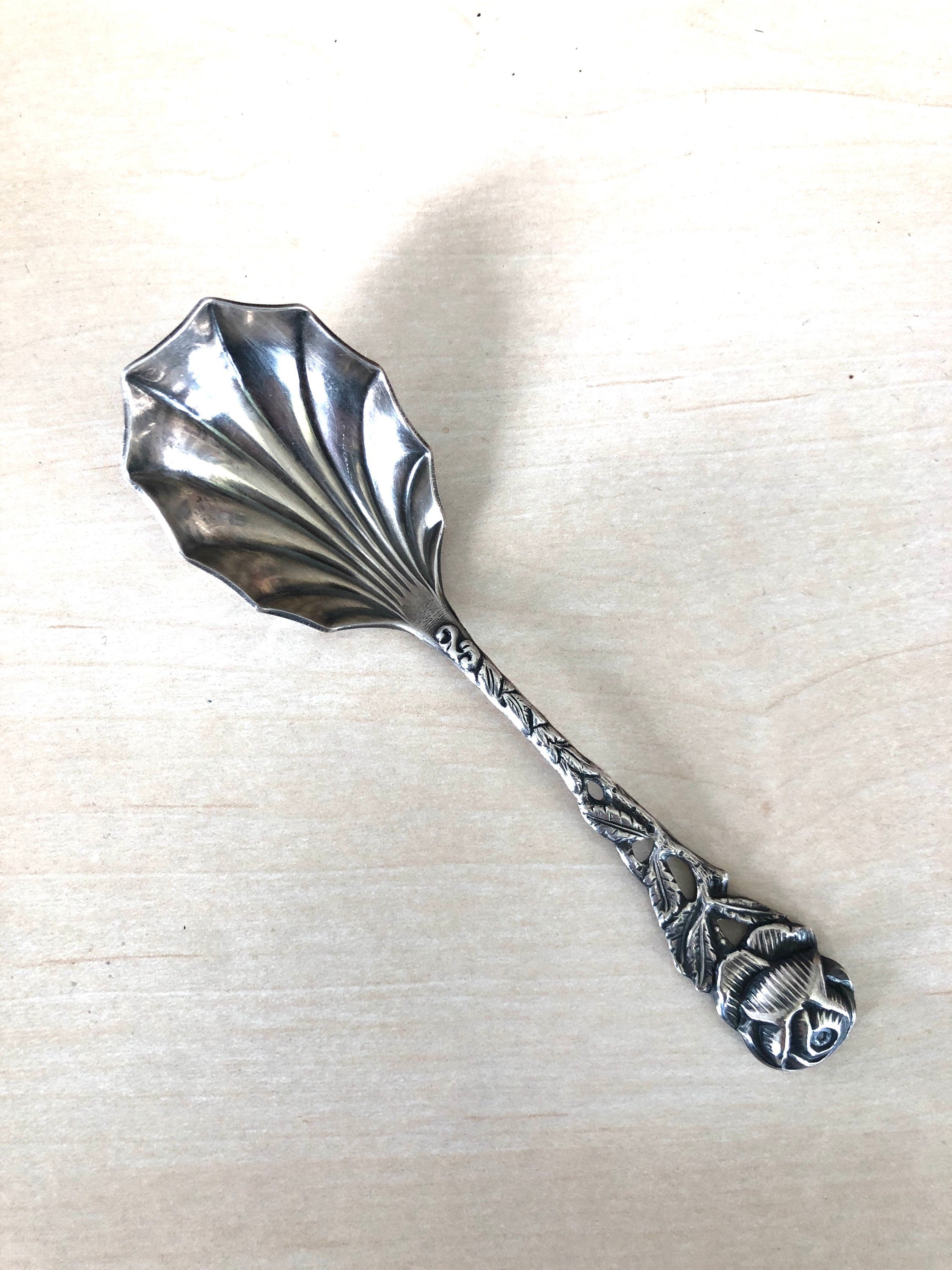 Small Sugar Spoon, Hildesheim Rose, Antiko, Silver-plated Cutlery