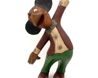 Antique wooden Mickey Mouse, standing