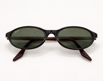 Okulary przeciwsłoneczne Ray-Ban z lat 90. – soczewki B&L – owalne – brązowo-zielone – 13 cm