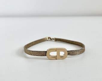 Vintage Christian Dior bracelet costume jewelry with logo