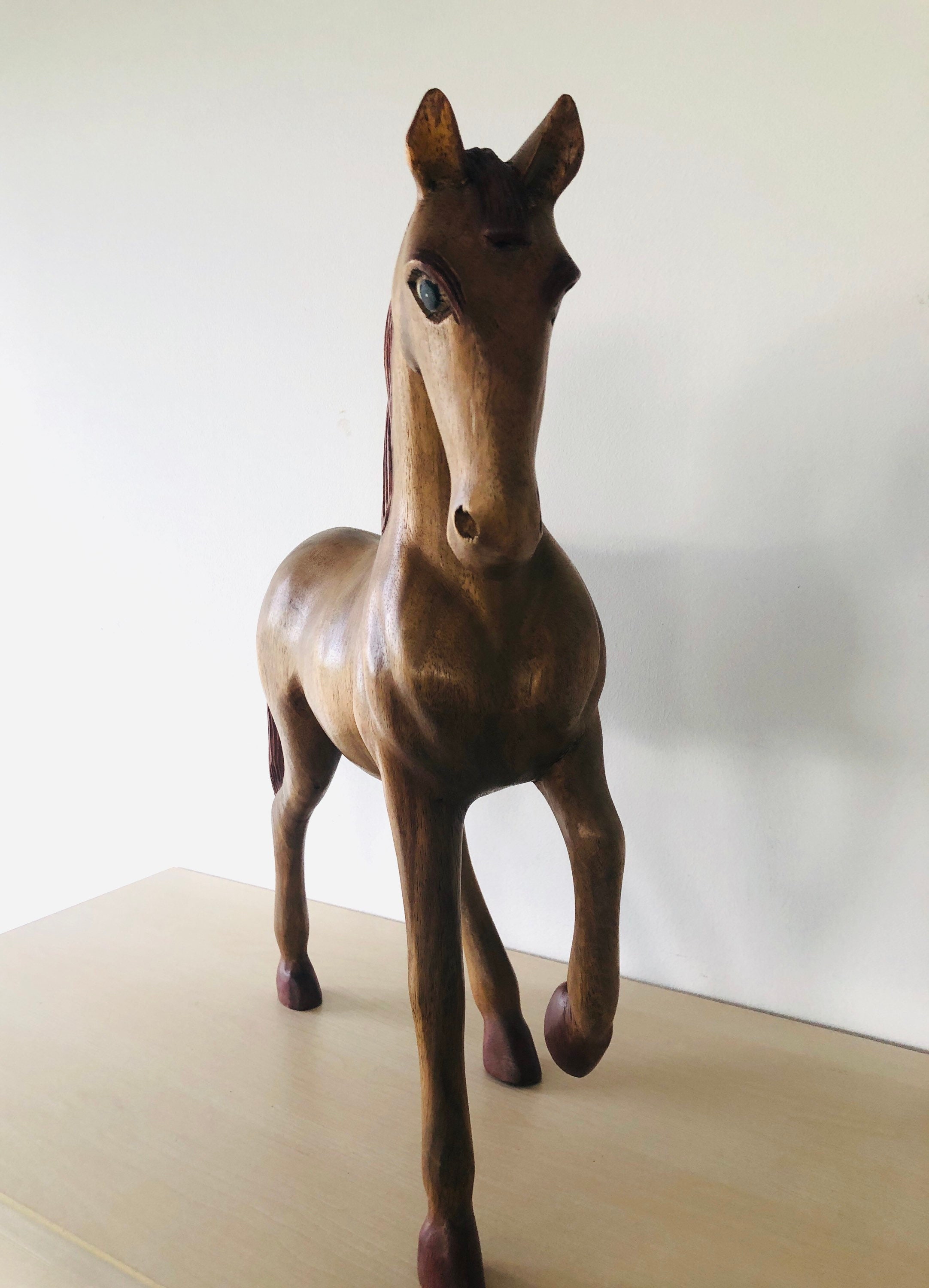 Very Large Wooden Horse Decorative Wooden Horse Handmade Etsy Ireland