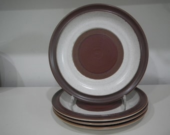 Set of 4 Denby-Langley Potter's Wheel Rust Red Dinner Plates 10-1/8"