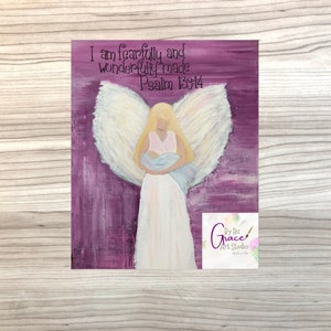 Digital Angel Art, Digital Nursery Art Download, Bible Verse, Christian Art, Gift for Her, Inspirational Art, Home Decor, Wall Art image 1