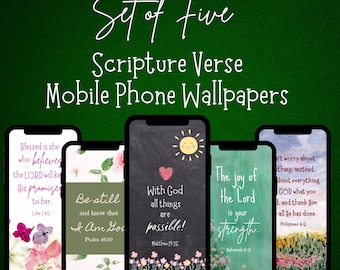 Bible Verse Mobile Phone Wallpapers, Scripture Lock Screens,  Encouragement for Women, Gifts for her