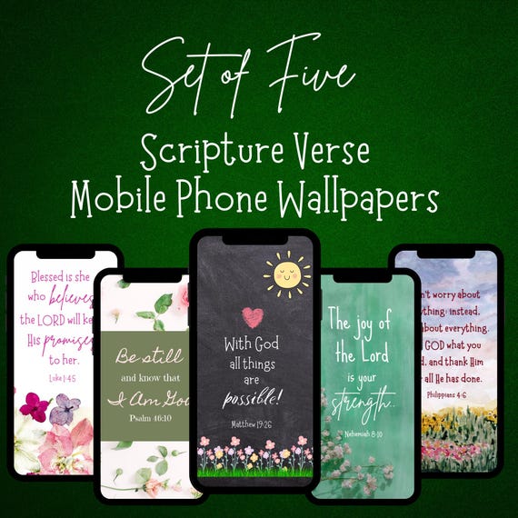 Bible Verse Mobile Phone Wallpapers, Scripture Lock Screens,  Encouragement for Women, Gifts for her