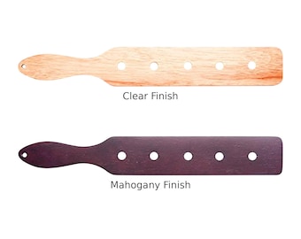 Small Hardwood Paddle with Air Holes, Clear or Mahogany Finish or Set of 2, 14.5 Inch Wood Rug & Carpet Beater