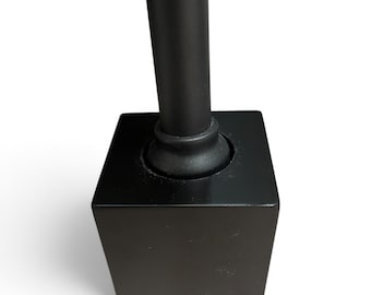Set of 4 Black Furniture Risers- Solid Hard Wood