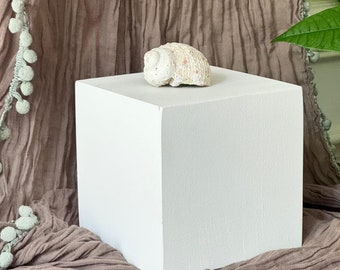 White 4 Inch Solid Wood Block Cube 4x4x4 inches